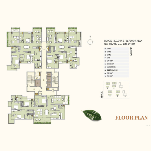 B,C,D&E Type-1 Floor Plan